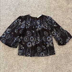 Marie Oliver Floral Dark Brown Blouse